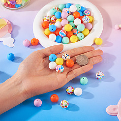 76шт круглые силиконовые фокусные бусины&nbsp;SIL-TA0001-94