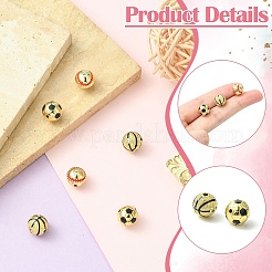 6 шт. 3 стиля круглых латунных микрофибровых бусин с кубическим цирконием KK-CJ0003-49