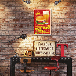 Старинный металлический оловянный знак AJEW-WH0157-034