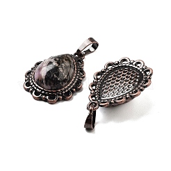 Подвески-капли из натурального родонита&nbsp;G-K363-01R-08