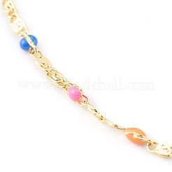 Bracelets de cheville chaîne lumachina en laiton émaillé&nbsp;AJEW-AN00397