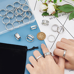 28 шт. 2 размера 201 нержавеющая сталь рифленые кольца для пальцев STAS-UN0048-54