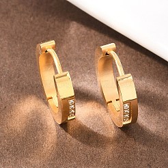 Серьги-кольца из нержавеющей стали 304 с прозрачным кубическим цирконием&nbsp;EJEW-L307-12G-01