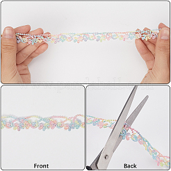 5 ярд цветочной полиэфирной кружевной ленты OCOR-GF0004-95B