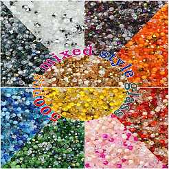 混合スタイルのガラスビーズ  多面カット  双円錐形  透明  4x4mm  穴：1mm  約500個/セット&nbsp;GLAA-YWC0003-01A