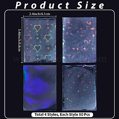 200 шт. 4 стиля лазерных прозрачных пластиковых упаковочных пакетов&nbsp;ABAG-DJ0001-27