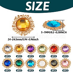 48шт 12 цвета стеклянные кабошоны GLAA-TA0001-52