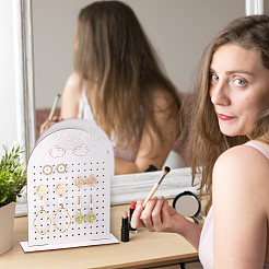 Деревянный дисплей серьги стенды&nbsp;EDIS-WH0030-39