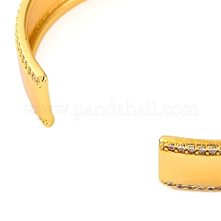 Браслеты-манжеты из латуни с микропаве из кубического циркония для женщин&nbsp;BJEW-M040-20G
