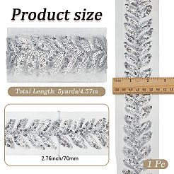 5 Yards Polyester- und Kunststoff-Pailletten-Stickbänder&nbsp;OCOR-CY0003-25