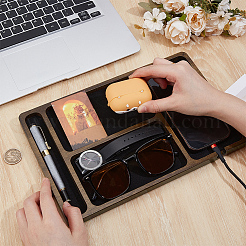 Деревянный ящик для хранения на офисном столе AJEW-WH0606-39A