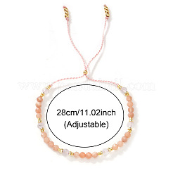 Verstellbare Armbänder mit Schiebeverschluss aus natürlichen Sonnenstein- und Quarzperlen für Damen&nbsp;UF4729