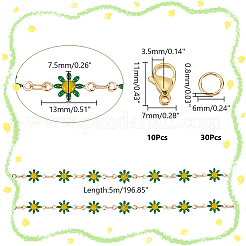 Наборы для самостоятельного изготовления цепочек из эмалированной латуни с цветочным узором&nbsp;DIY-AR0004-11
