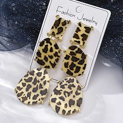 Серьги-гвоздики из акрила и сплава&nbsp;LS-EJEW-M075-01G-02