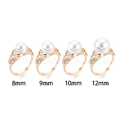 Латунные микро-паве прозрачные кубические цирконии регулируемые настройки колец KK-T076-76G