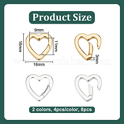 8 шт. 2-х цветные латунные кольца для пружинных затворов&nbsp;KK-PH0013-93