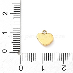 バレンタインデー 304 ステンレススチールチャーム  ハートチャーム  ゴールドカラー  8x8x2mm  穴：1.5mm&nbsp;STAS-B140-03G