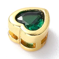 Ciondoli scorrevoli in ottone con zirconi intarsiati&nbsp;ZIRC-F125-01C-G