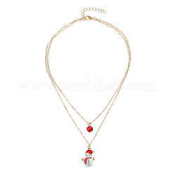 Рождественские двухслойные ожерелья с подвеской-колокольчиком из железа FS-WGA1E78-01