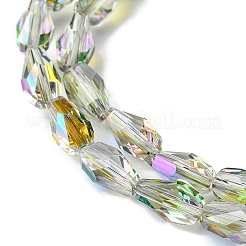 Прозрачные стеклянные бусины гальваническим пряди GLAA-K064-03A-HR01