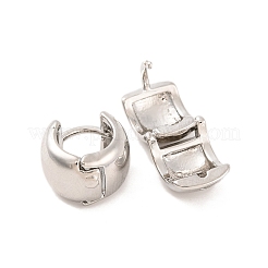 女性のための真鍮のフープピアス  鉛フリー＆カドミウムフリー  プラチナ  11.5x8.5mm&nbsp;EJEW-U015-23P-01