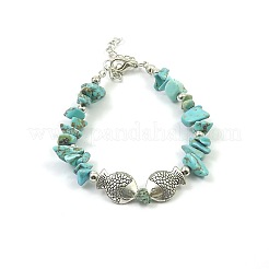 Armbänder aus synthetischen Türkissplittern und Legierungsperlen für Damen&nbsp;YV2517-1
