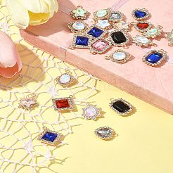 24 шт. 6-х стилевые подвески из сплава стекла&nbsp;FIND-FS0003-20