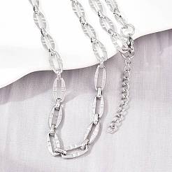 Schmucksets aus ovalem Gliederarmband und Halskette aus Edelstahl 304&nbsp;SJEW-L199-03P