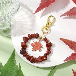 Pendentif décoratif en copeaux de jaspe rouge naturel&nbsp;KEYC-JKC00976-01