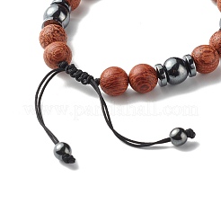 Braccialetto di perle di ematite sintetiche per uomo donna&nbsp;BJEW-JB06755