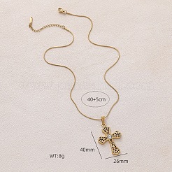 Женские ожерелья с подвеской в виде креста из нержавеющей стали 304 с прозрачным стеклом&nbsp;CZ9498