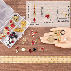 DIY-Set zur Herstellung von Ohrringen aus roter Gothic-Rosenblume&nbsp;DIY-SC0024-35