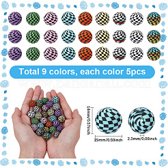 45 Stück 9 Farben undurchsichtige Silikonperlen&nbsp;SIL-SC0002-83