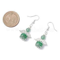 Серьги-подвески в форме ангела из смеси натуральных и синтетических камней&nbsp;EJEW-JE06715