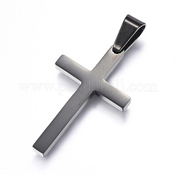 304ステンレスペンダント  クロス  ガンメタ色  32x20x3mm  穴：8x4mm&nbsp;X-STAS-H329-59B