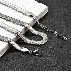 Не тускнеющие цепочки из нержавеющей стали 304 с рисунком «елочка»&nbsp;NJEW-G340-03P