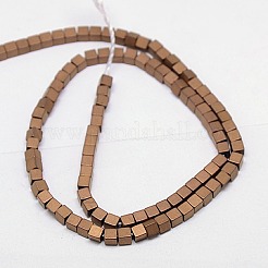Electroplate non magnetici ematite sintetico fili di perline&nbsp;G-J170B-4x4mm-06