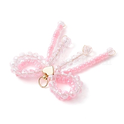 Бант из стеклянного бисера с подвесками в виде сердечек&nbsp;PALLOY-MZ01162-01