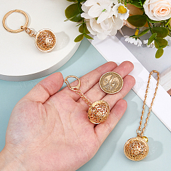 3 шт. 3 стиля колокольчик сплав и железный кулон брелок и браслеты с подвесками наборы&nbsp;DIY-FH0009-60KCG