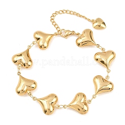 Браслеты-цепочки в форме сердца из нержавеющей стали 304 для подарка на День святого Валентина&nbsp;BJEW-D359-17A-G