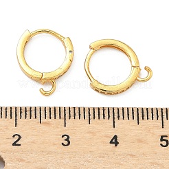 Латунные серьги-кольца из прозрачного кубического циркония&nbsp;KK-H532-14A-G