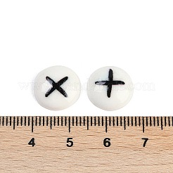 Белые и черные плоские круглые кабошоны из мультяшной смолы&nbsp;LS-CRES-Q009-01I