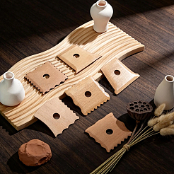6 strumento per modellare i piedi in ceramica e legno&nbsp;DIY-UN0008-61