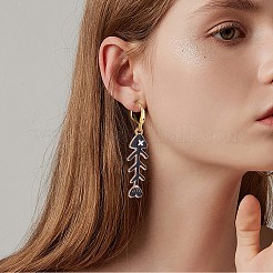 DIYイヤリング作成キット  合金エナメルペンダントを含む  ガラスチャーム  鉄の丸カンとレバーバックのイヤリングのパーツ  ミックスカラー  68x52x11mm&nbsp;DIY-SZ0008-35