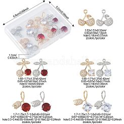 10 шт. 10 стиля латунные подвески с микропаве и кубическим цирконием&nbsp;KK-FS0001-80