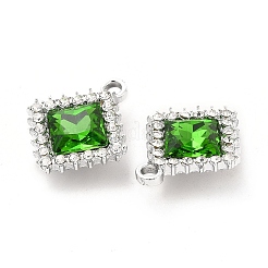 合金ガラスペンダント  クリスタル ラインストーン ロンバス チャーム  プラチナ  ミックスカラー  19.5x16.5x6mm  穴：2mm&nbsp;ALRI-C007-01P