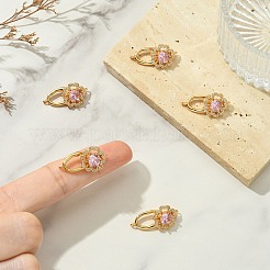 Sujetadores Shegrace con micro pavé de circonitas cúbicas transparentes y cierres ovalados plegables.&nbsp;XGRQ5F477-807G