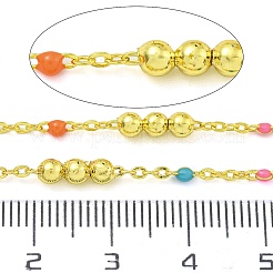 Цепочка из латунных эмалевых круглых бусин CHC-G022-07G-17
