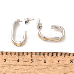 Двухцветные серьги-гвоздики из нержавеющей стали 304&nbsp;EJEW-F355-05GP-04