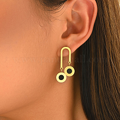 Boucles d'oreilles pendantes en acier inoxydable émaillé 201 pour femmes&nbsp;CG3139